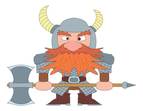 Dwarf warrior Stock Illustration