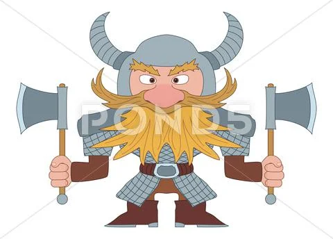 Dwarf warrior Stock Illustration
