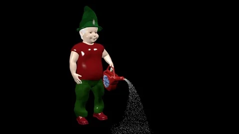 Dwarf with watering can Vidéo 76683153
