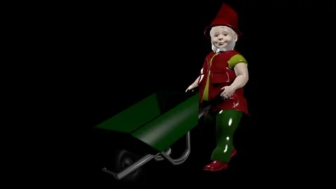Dwarf with wheelbarrow Stock Footage 76690418
