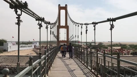 DWARKA CABLE BRIDGE Stock Footage 168800161