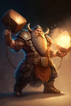 Dwarven thrower Stock Illustration