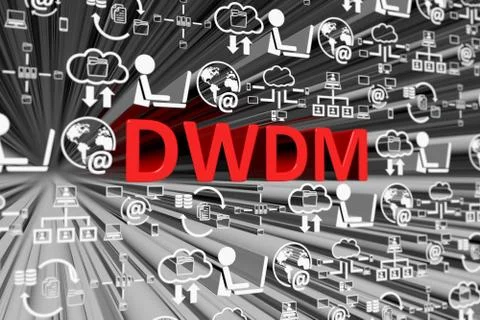 DWDM concept blurred background 3d render illustration Stock Illustration