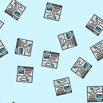 Dwell time seo vector seamless pattern Illustrazione stock