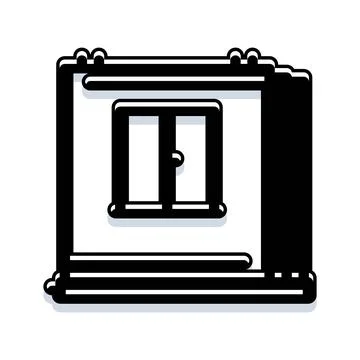 Dwelling architecture concept with simple window icon Stock Illustration