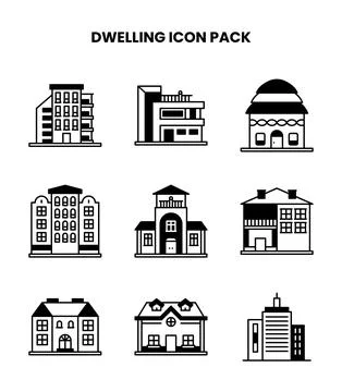 Dwelling DuoTone Bundle Icons Pack Ilustración de archivo