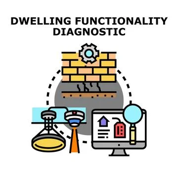 Dwelling functionality diagnostic process assessing home quality 스톡 일러스트