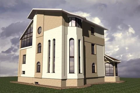 Dwelling house Stock Illustration