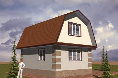 Dwelling house Stock Illustration