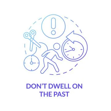 Dwelling on past problem concept icon 库存插图