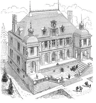 Dwellings digitally restored reproduction of a 19th century original template Illustrazione stock
