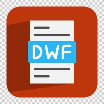 Dwf file document flat icon. easy to edit file  Stock Illustration