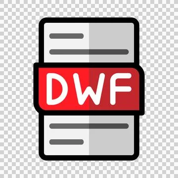 Dwf file type flat icons. document files format graphic design outline icon Illustrazione stock