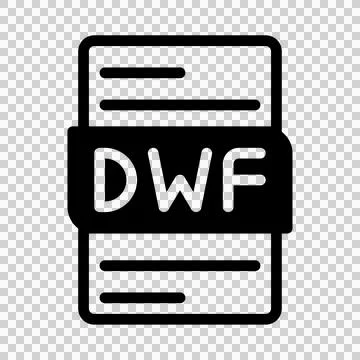 Dwf File Type Icon. Files document graphic design. with outline style.  Stock Illustration
