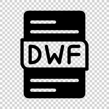 Dwf format file type icons. document extension symbol icon.  Illustrazione stock