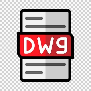 Dwg file type flat icons. document files format graphic design outline icon Stock Illustration