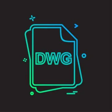 DWG file type icon design vector Stock Illustration