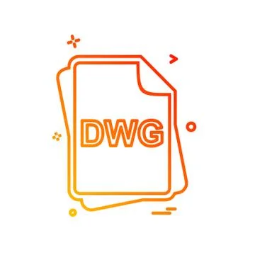 DWG file type icon design vector Illustrazione stock