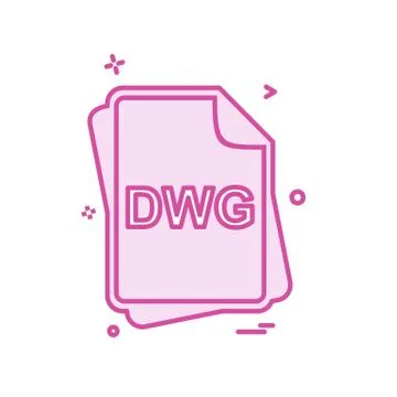 DWG file type icon design vector Stock Illustration