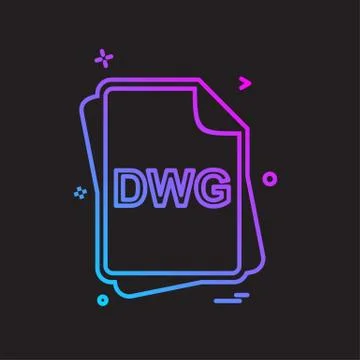 DWG file type icon design vector Stock Illustration