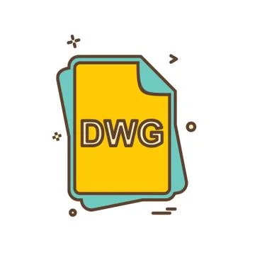 DWG file type icon design vector Stock Illustration