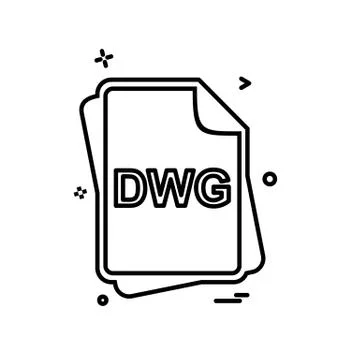 DWG file type icon design vector 스톡 일러스트