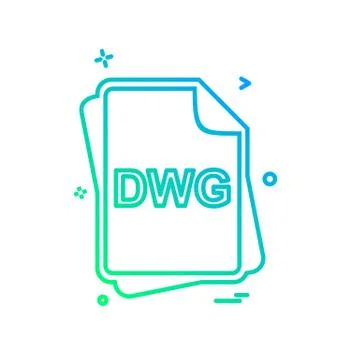 DWG file type icon design vector Stock Illustration