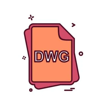 DWG file type icon design vector Stock Illustration