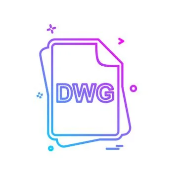 DWG file type icon design vector 스톡 일러스트