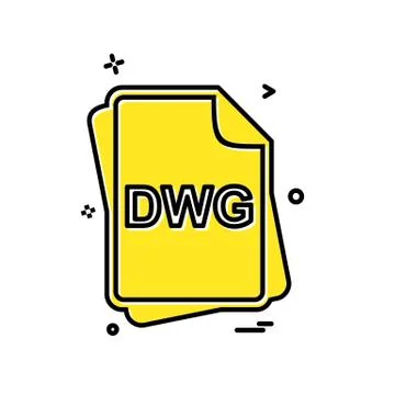 DWG file type icon design vector Stock Illustration