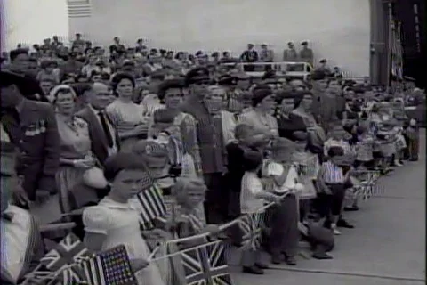Dwight D Eisenhower and Queen Elizabeth at Gala for Seaway Open 1959 PART 2 Stock Footage 125958843