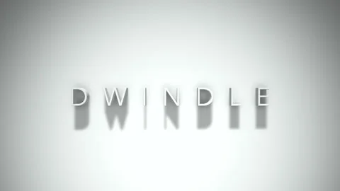 Dwindle 3D title animation with shadows on a white background Stock Footage 297666354
