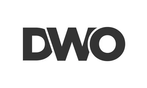 DWO logo design template with strong and modern bold text. Initial based ve.. Stock Illustration