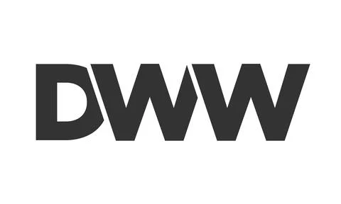 DWW logo design template with strong and modern bold text. Initial based ve.. Stock Illustration