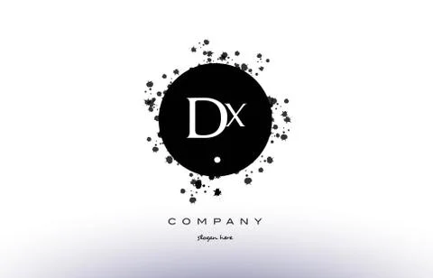 Dx d x  circle grunge splash alphabet letter logo vector icon template Stockillustratie
