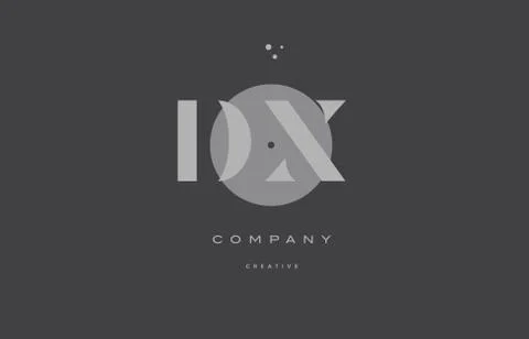 Dx d x  grey modern alphabet company letter logo icon Stock Illustration