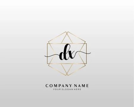 DX Initial handwriting logo geometric template vector Ilustração Stock