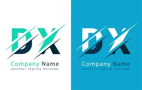 DX Letter Logo Vector Design Concept Elements Stock Illustration