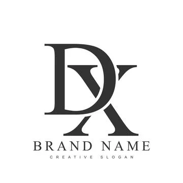 DX trendy logotype template. Initial letter d and x classic font style. Cre.. Stock Illustration