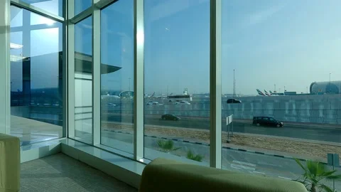 DXB terminal lounge view Stock Footage 172175004