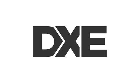 DXE logo design template with strong and modern bold text. Initial based ve.. Illustrazione stock