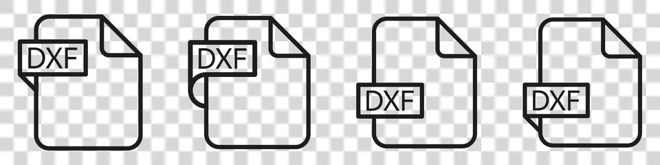 DXF file format document type colored icon. Stock Illustration