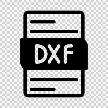 Dxf File Type Icon. Files document graphic design. with outline style.  Stock Illustration
