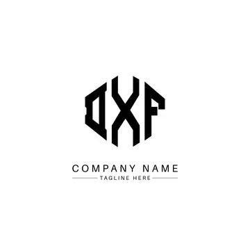 DXF letter logo design with polygon shape. DXF polygon and cube shape logo .. Stock Illustration