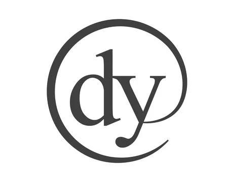 DY logo from two letter with circle shape email sign style. D and Y round l.. Stock Illustration