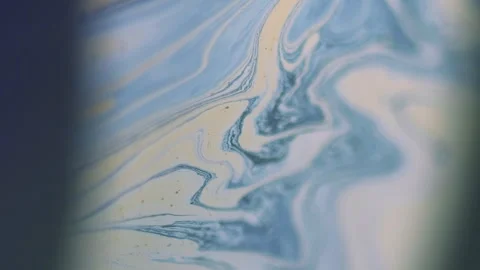 Dye blend flow blur ink mix blue yellow wave art Stock Footage 294995653