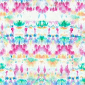 Dye Effect Seamless. Ethnic Abstract. Floral Bohemian Ornament. Mulicolor Ton Stock Illustration