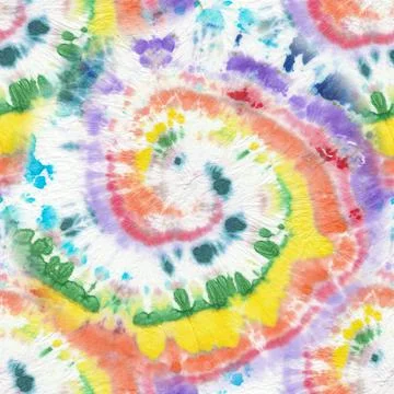 Dye Effect Seamless. Ethnic Print. Floral Bohemian Pattern. Multicolor Mottle Illustrazione stock