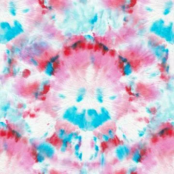 Dye Effect Seamless. Ethnic Texture. Psychedelic Floral Pattern. Mulicolor Mo Stock Illustration