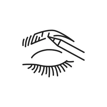 Dye eyebrows color line icon. Pictogram for web page, mobile app, promo. Illustrazione stock